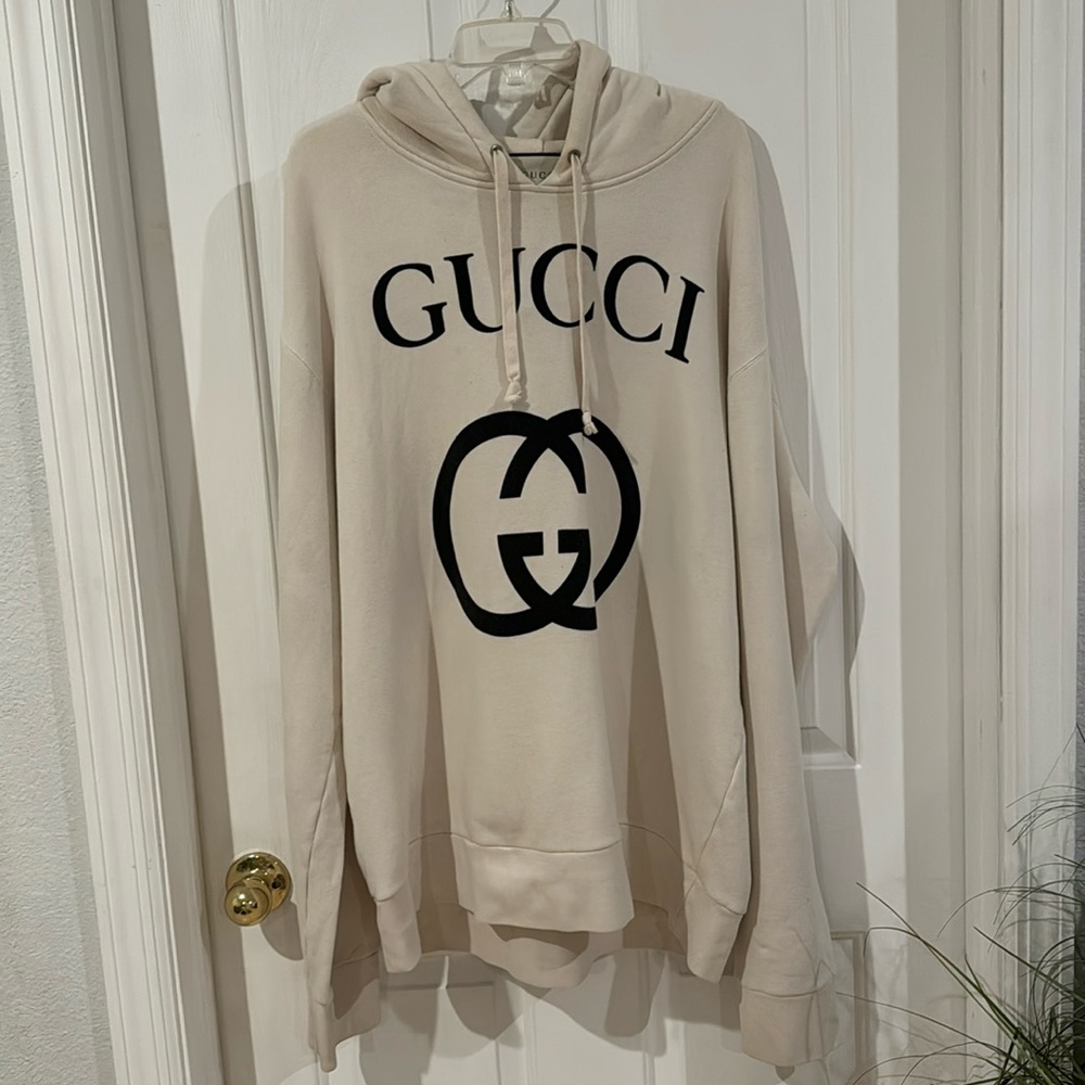 Men’s Gucci creme/tan/beige hoodie sweater XXL *authentic*
